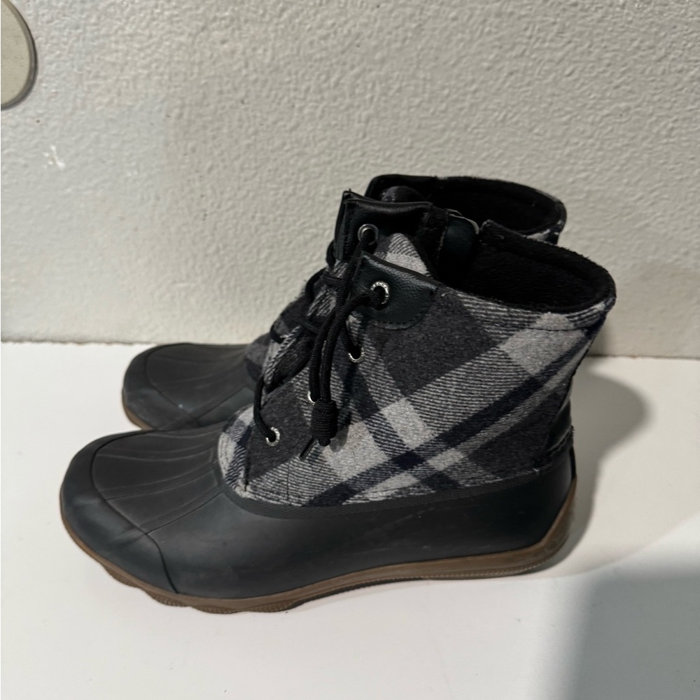 SPERRY Syren Gulf Duck Boots black multi checkered size 9 - Picture 5 of 13